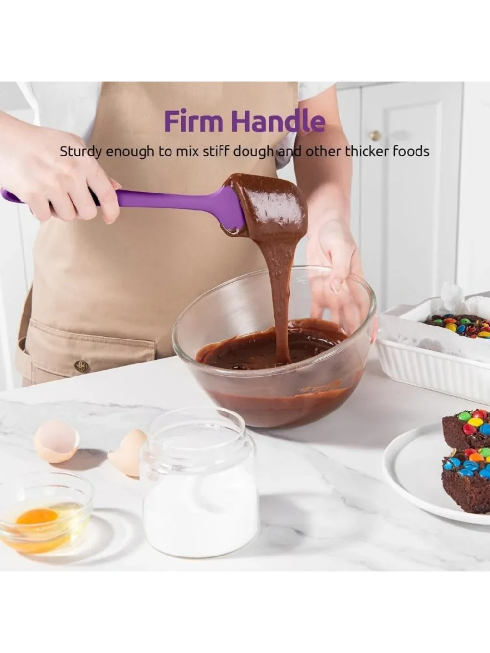 Silicone Spatula Set of 6 - Heat Resistant Kitchen Utensils for Cooking & Baking